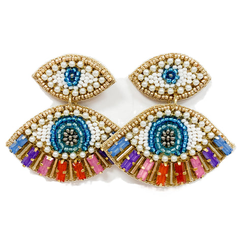 Double Eye Embroidered Earrings