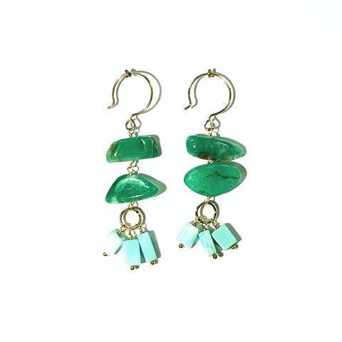 One of a Kind: Chrysoprase Nugget Earrings