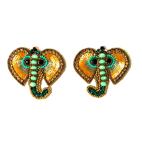 Elephant Earrings in Turquoise