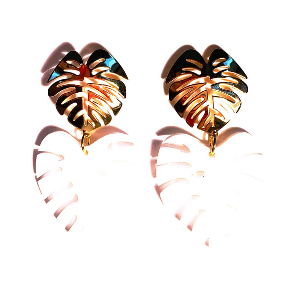 A* Double Leaf Earrings, Large or Small