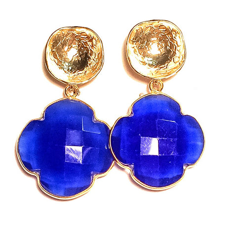 EMMA Earrings in Royal Blue Chalcedony