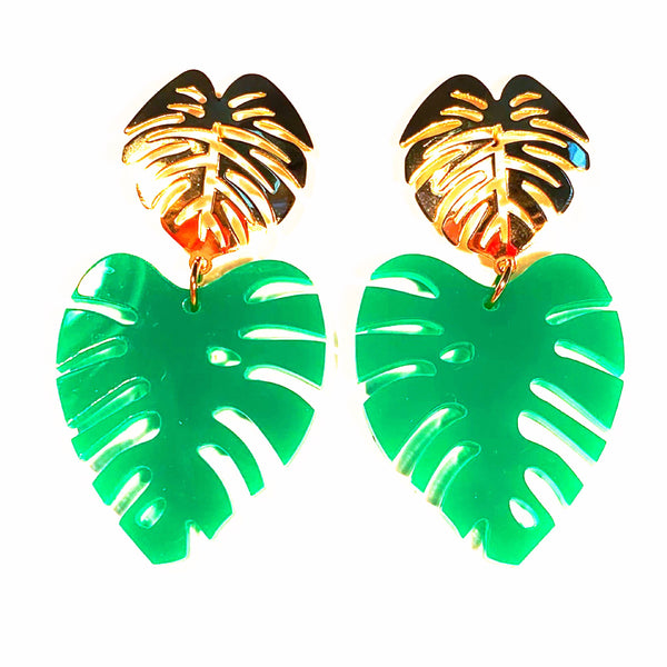 A* Double Leaf Earrings, Large or Small