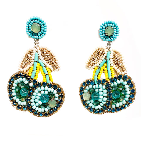 Cherry Earrings in Turquoise