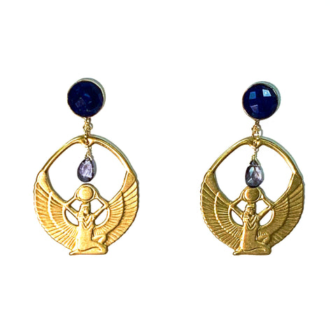One of a Kind: Vintage Egyptian Hoops with Iolite